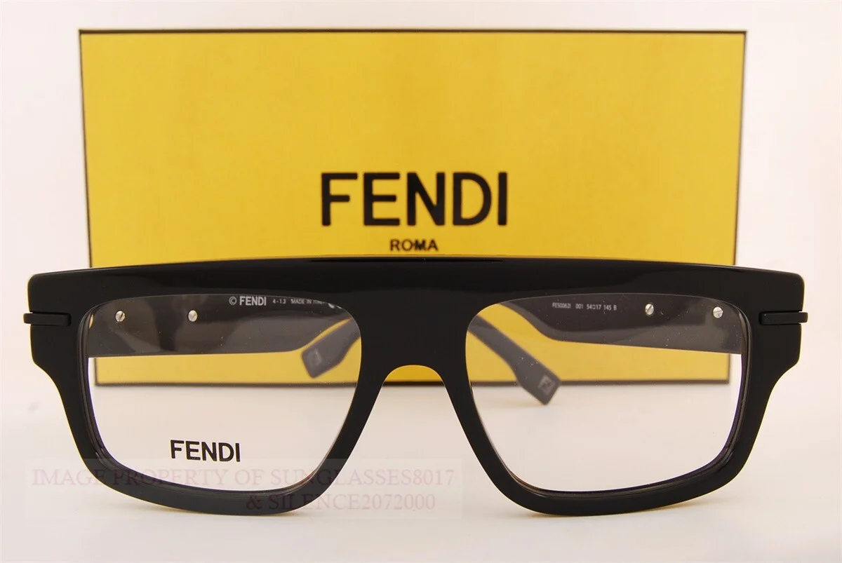 Brand New FENDI Eyeglass Frames FE 50062I 001 Black For Men Women Size 54mm 3