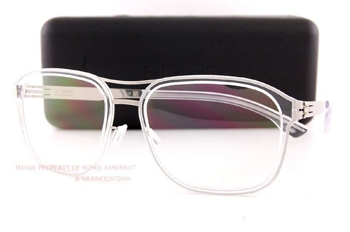 Brand New ic! berlin Eyeglass Frames Pablo L.Chrome-Crystal-Clear 54mm