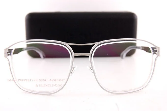 Brand New ic! berlin Eyeglass Frames Pablo L.Chrome-Crystal-Clear 54mm 2