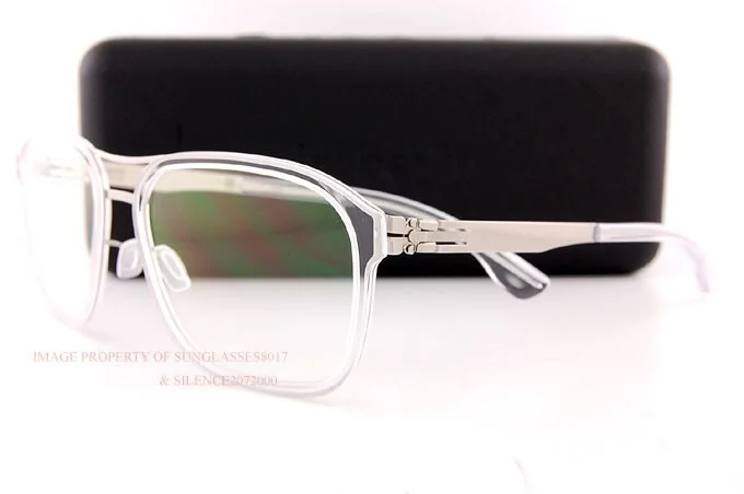 Brand New ic! berlin Eyeglass Frames Pablo L.Chrome-Crystal-Clear 54mm 3