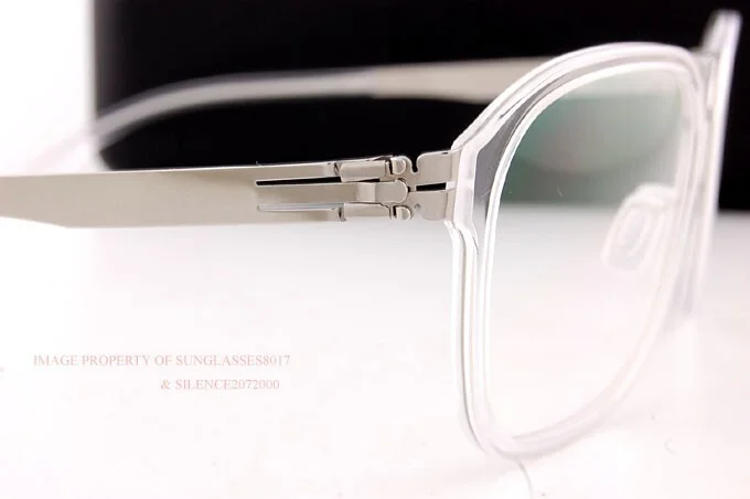 Brand New ic! berlin Eyeglass Frames Pablo L.Chrome-Crystal-Clear 54mm 4