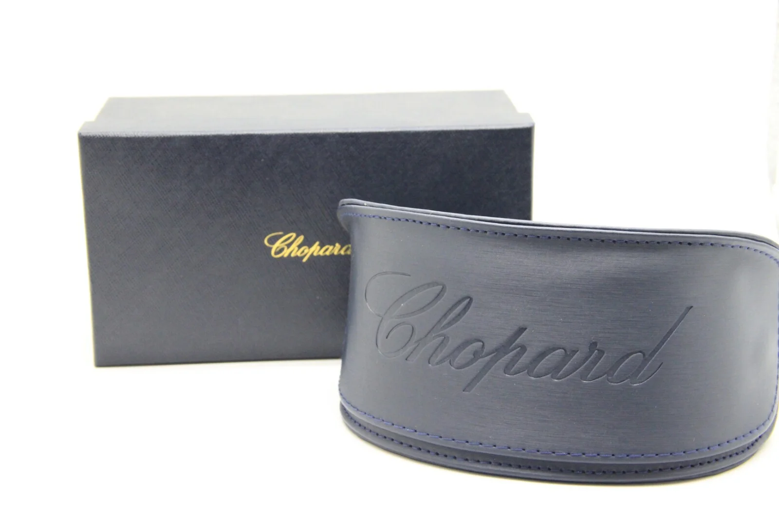 Brand New! Navy Chopard Eyeglass Case and Cloth Classic, Classic Glasses Holder
