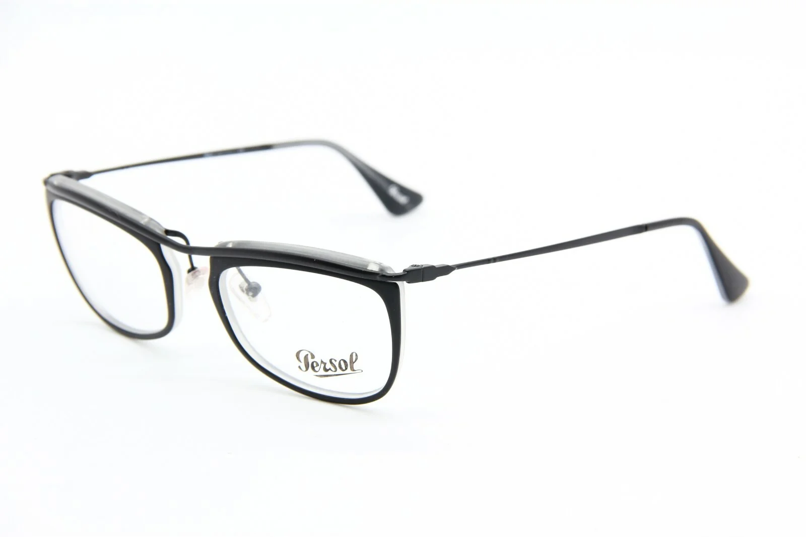 BRAND NEW PERSOL PO 3083V 1004 CLEAR BLACK AUTHENTIC EYEGLASSES RX 53-19-145 MM