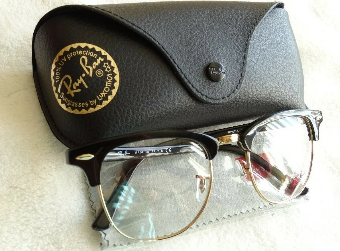 BRAND NEW! RAY-BAN RB 5154 6872 EYEGLASSES FRAME SIZE 51 MM BLACK GOLD ITALY