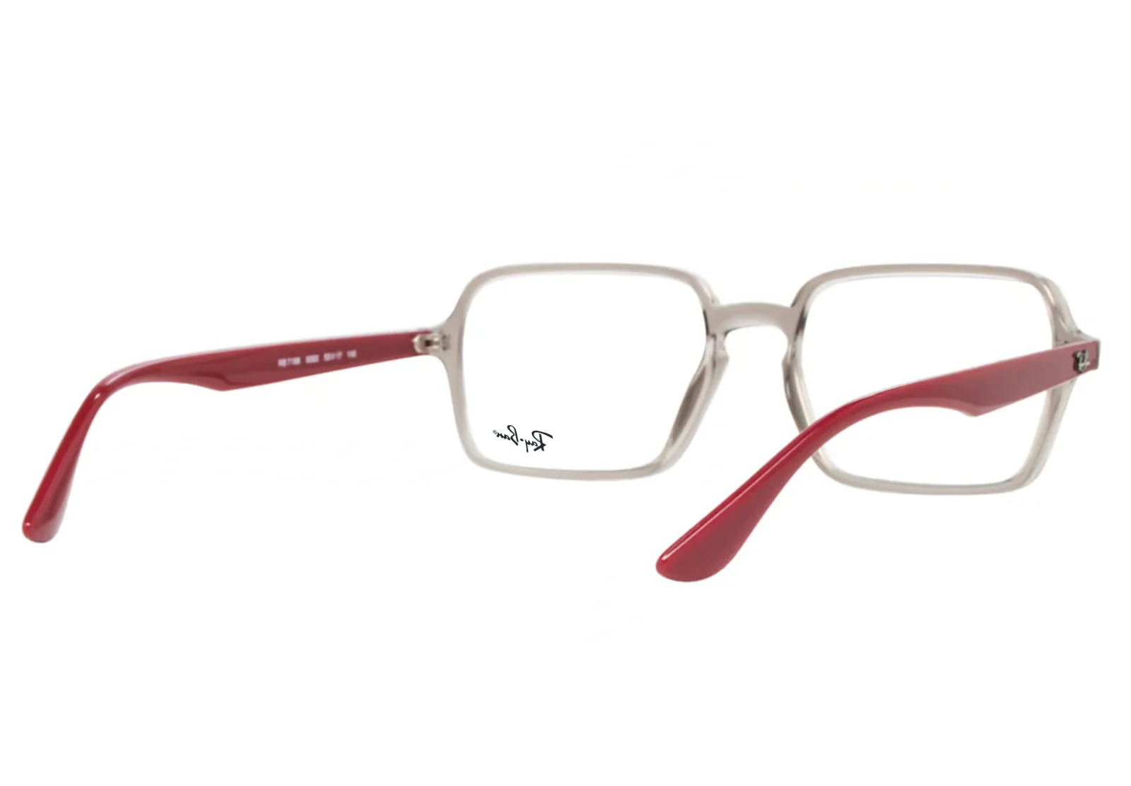 BRAND NEW RAY BAN RB 7198 8083 GRAY BURGUNDY AUTHENTIC EYEGLASSES 53-17-145 MM 3