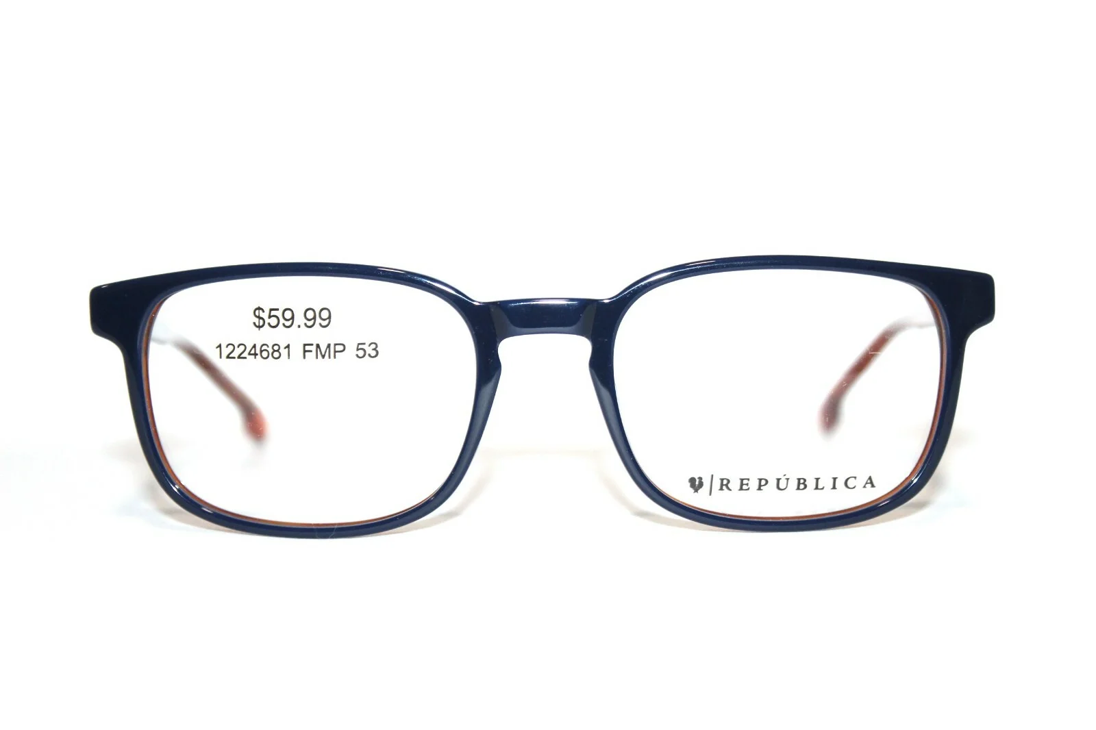 BRAND NEW REPUBLICA KNOXVILLE NAVY BROWN EYEGLASSES MENS FRAMES 53-20-145 2