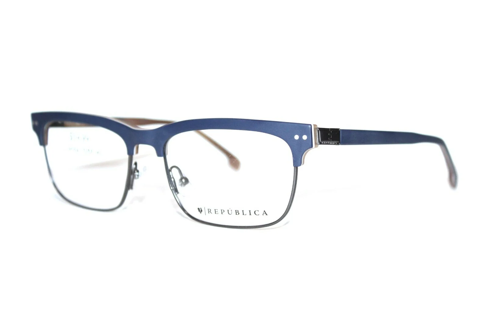 BRAND NEW REPUBLICA PITTSBURGH MATTE NAVY EYEGLASSES MENS FRAMES 56-17-145 CASE 2