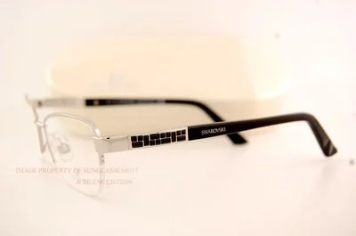 Brand New Swarovski Eyeglass Frames SK 5068 016 Silver/Black for Women AUTHENTIC 3