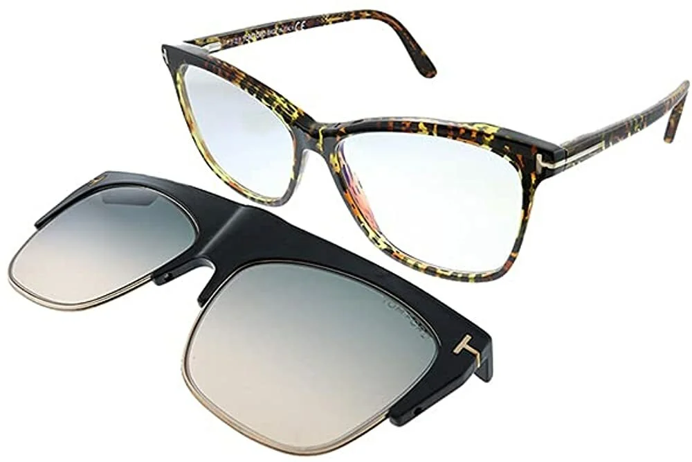 BRAND NEW TOM FORD TF5690-B 056 HAVANA WITH BLACK CLIP ON EYE-SUN GLASSES 56-14 2