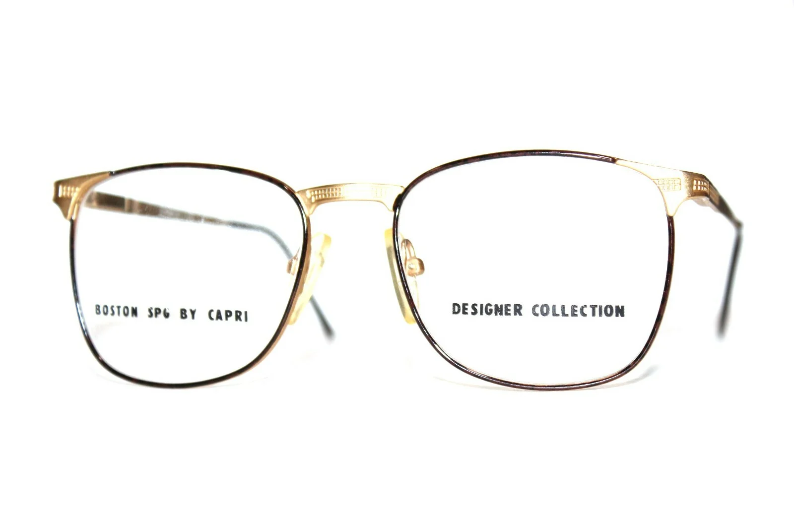BRAND NEW TRUE VINTAGE BOSTON CAPRI SPG GOLD BLACK METAL EYEGLASSES 52-18-135 3