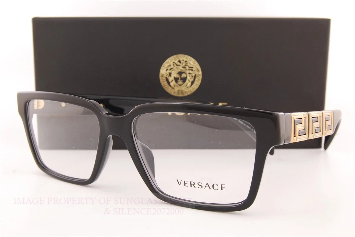 Brand New VERSACE Eyeglass Frames 3339U GB1 Black for Men Women Size 55mm