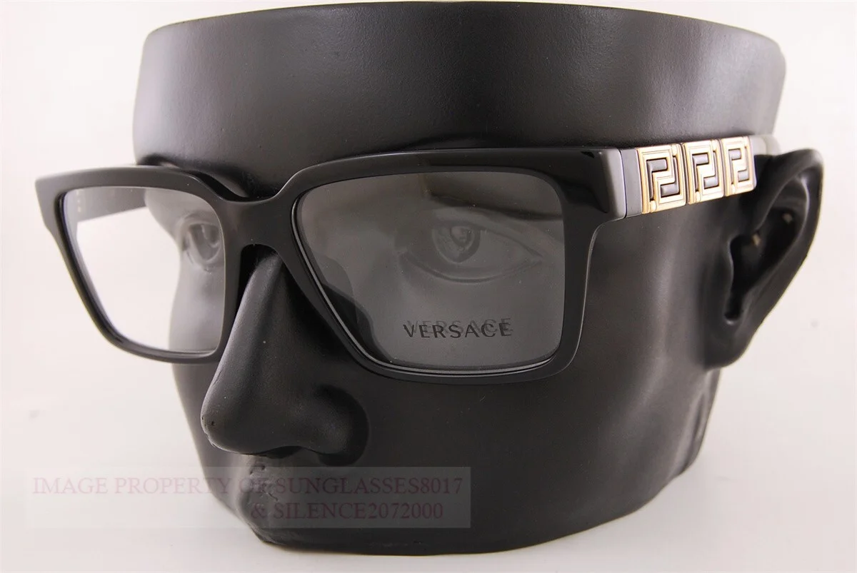 Brand New VERSACE Eyeglass Frames 3339U GB1 Black for Men Women Size 55mm 2