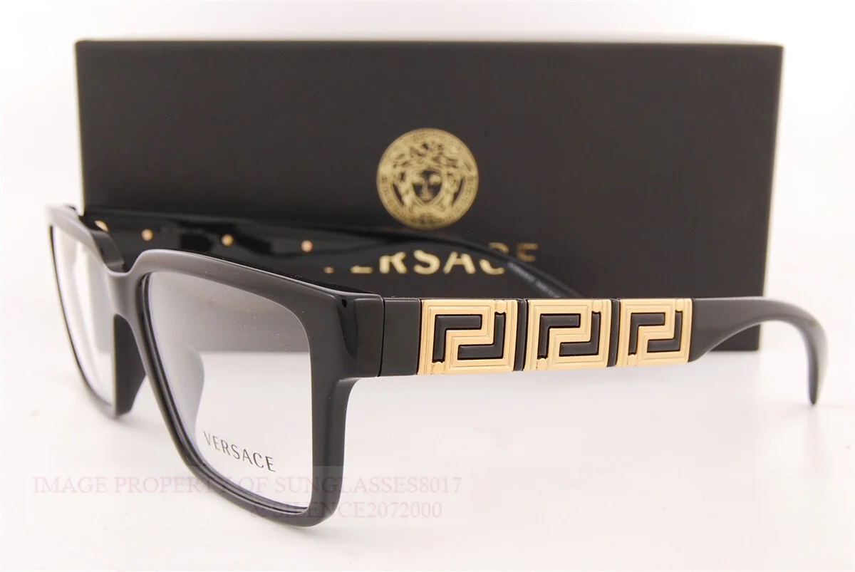 Brand New VERSACE Eyeglass Frames 3339U GB1 Black for Men Women Size 55mm 4