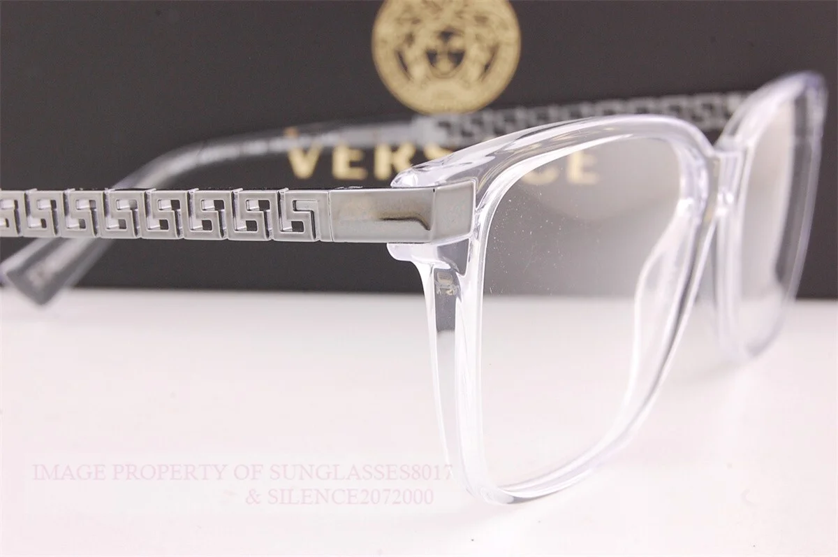 Brand New VERSACE Eyeglass Frames 3340U 148 Transparent for Men Size 55mm 4