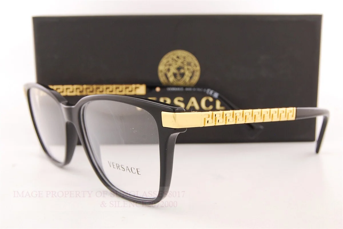 Brand New VERSACE Eyeglass Frames 3340U GB1 Black for Men Women Size 55mm 4