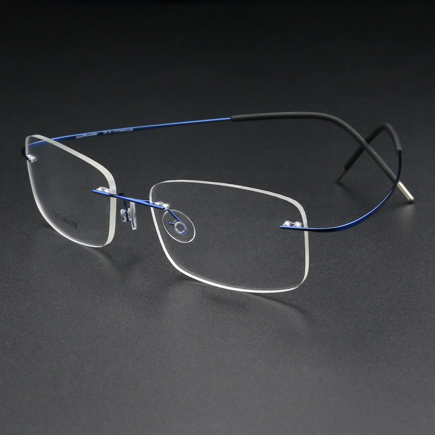 Brand Ultralight Titanium Eyeglass Frames Rimless Men Gunmetal Glasses Eyewear