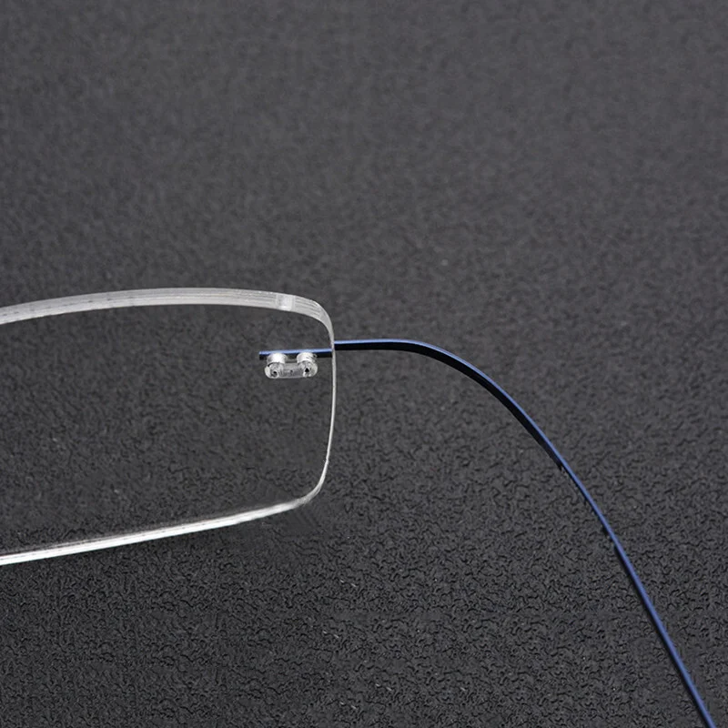 Brand Ultralight Titanium Eyeglass Frames Rimless Men Gunmetal Glasses Eyewear 4