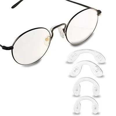 Bridge Strap Screw-in Silicone Nose Pads for Eyeglasses (Pack of 4) One of Ea...
