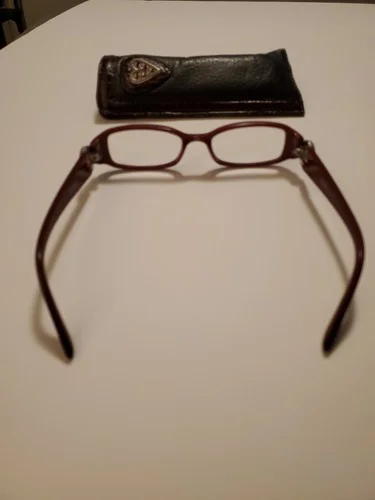 Brighton BOA HEART RED/PURPLE Rectangular Frames Handmade Eyeglasses 49-18