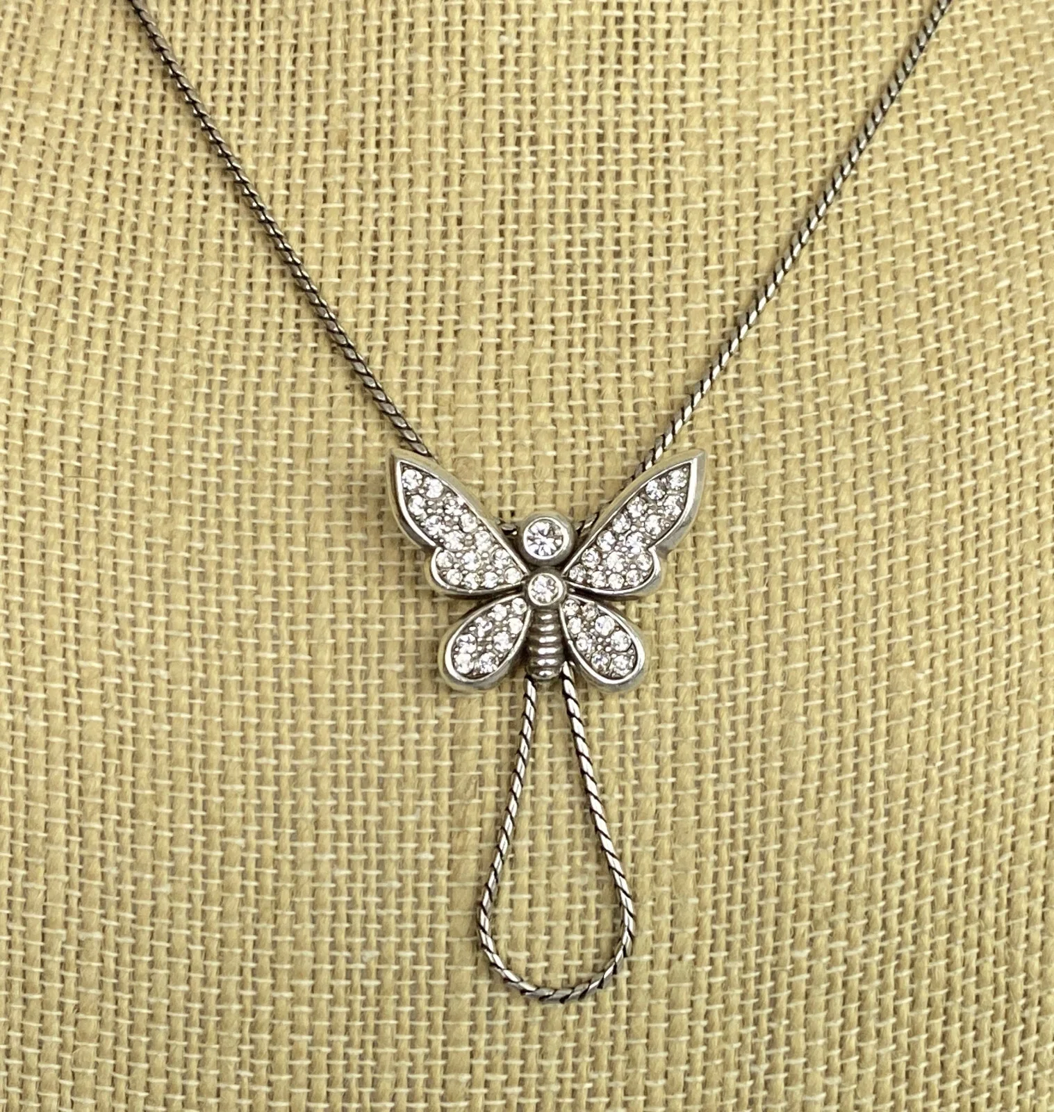 BRIGHTON Butterfly Eyeglass ID Badge Holder Pendant Necklace 19/22in - NWT 2