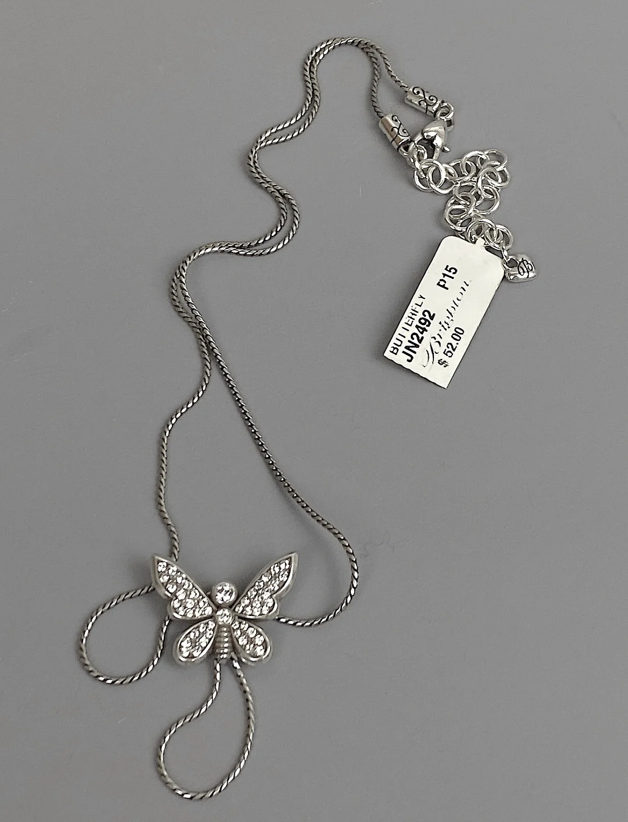 BRIGHTON Butterfly Eyeglass ID Badge Holder Pendant Necklace 19/22in - NWT 3