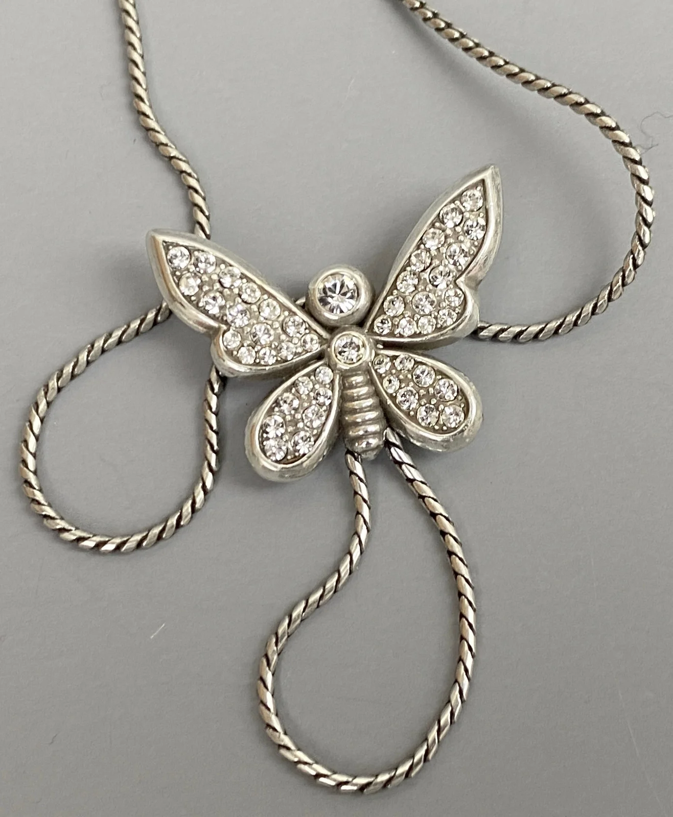 BRIGHTON Butterfly Eyeglass ID Badge Holder Pendant Necklace 19/22in - NWT 4