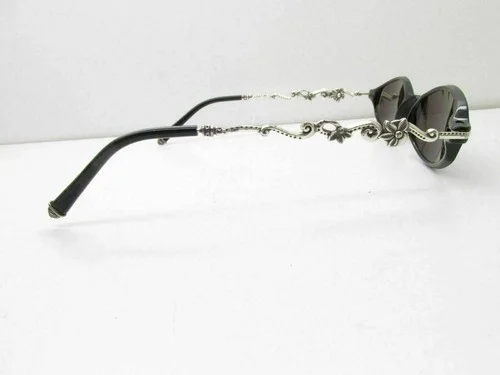 Brighton Handmade Alcott EYEGLASSES FRAMES 47-19-140 Silver/Black Oval 12128 4