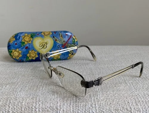 Brighton Mandolay Rimless Hand Made Eyeglass Frames with Hard Case 60[]19 130