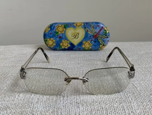 Brighton Mandolay Rimless Hand Made Eyeglass Frames with Hard Case 60[]19 130 2