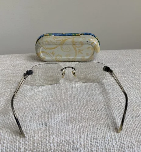 Brighton Mandolay Rimless Hand Made Eyeglass Frames with Hard Case 60[]19 130 3