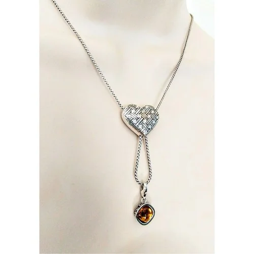 BRIGHTON Reversible Crystal Heart Eyeglass I.D. Charm Holder Necklace 2