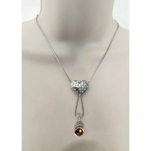 BRIGHTON Reversible Crystal Heart Eyeglass I.D. Charm Holder Necklace 3