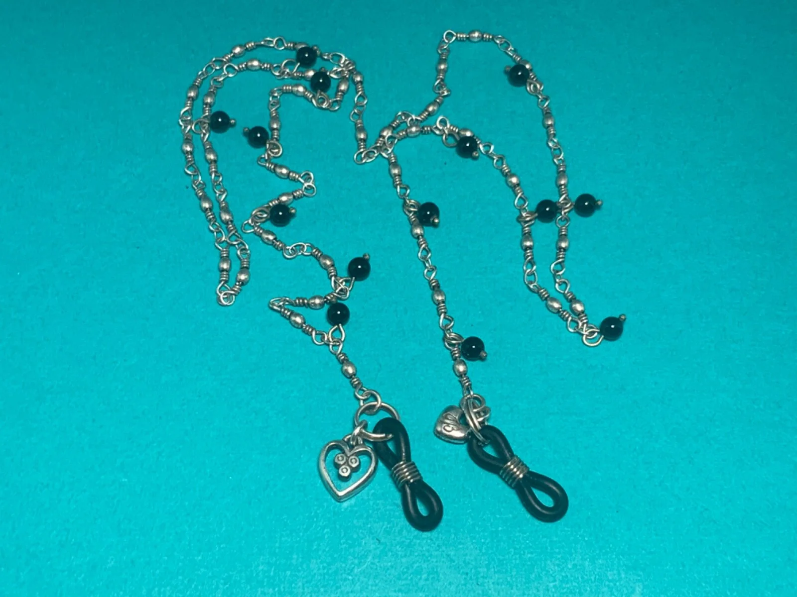 🌸Brighton Silver Black Bead Eye Glass Holder 28” Necklace(N10) 🌸 2