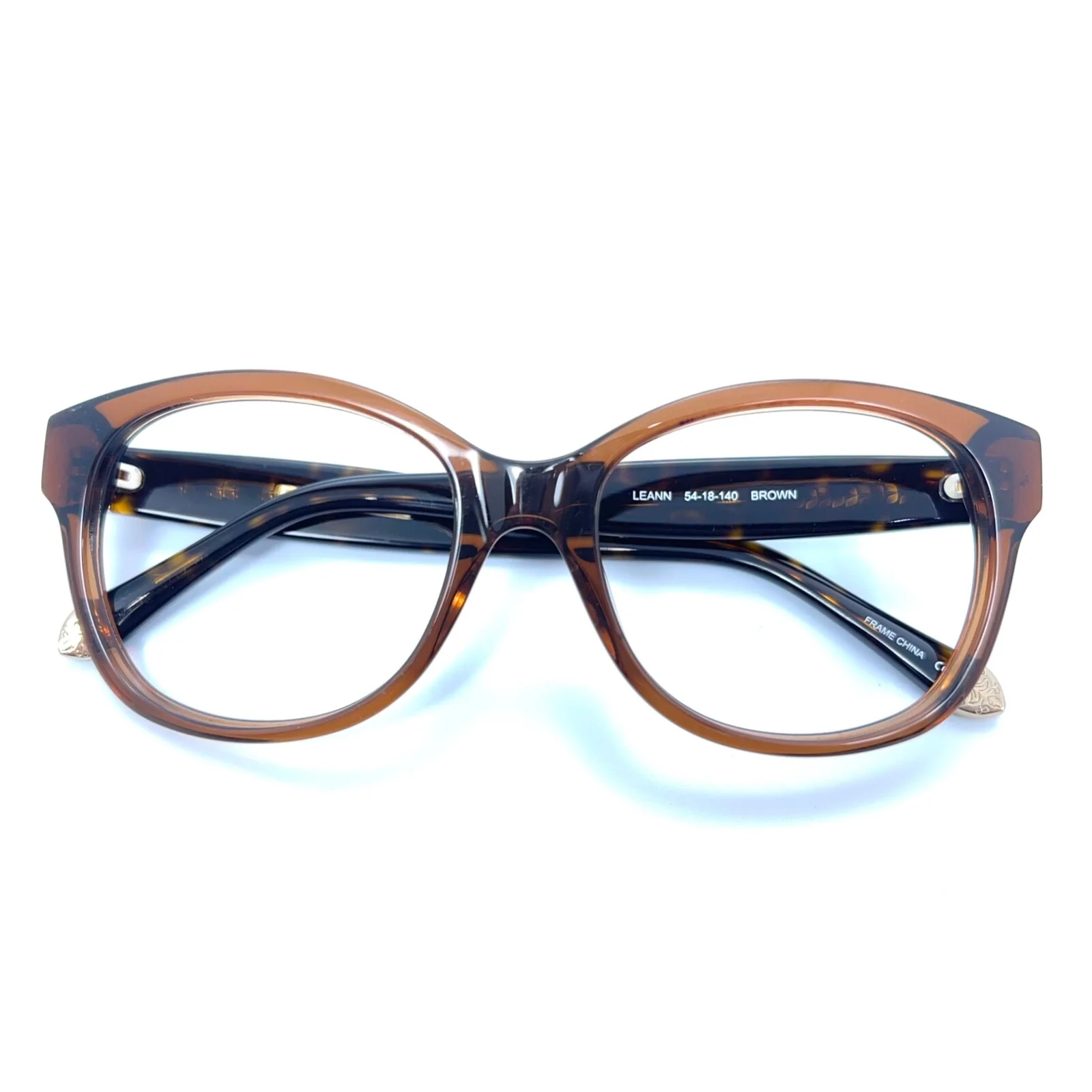 Brooklyn Leann Clear Brown Tortoise Eyeglasses Frame 54-18-140 Women 2