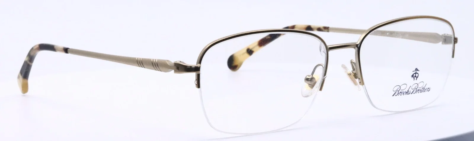 Brooks Brothers BB1022 1640 Gold Mens Rectangle Half Rim Eyeglasses 54-16-145 3