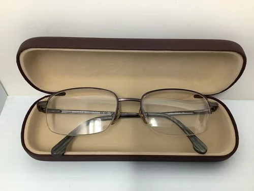 Brooks Brothers Eyeglass Frame BB 487T 1511T Titanium 52-18-140 Half Rim Silver