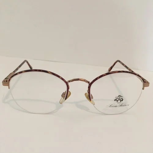 Brooks Brothers Tortoise Gold Half Rim Round Frames BB 119 1007 51 20 13 2