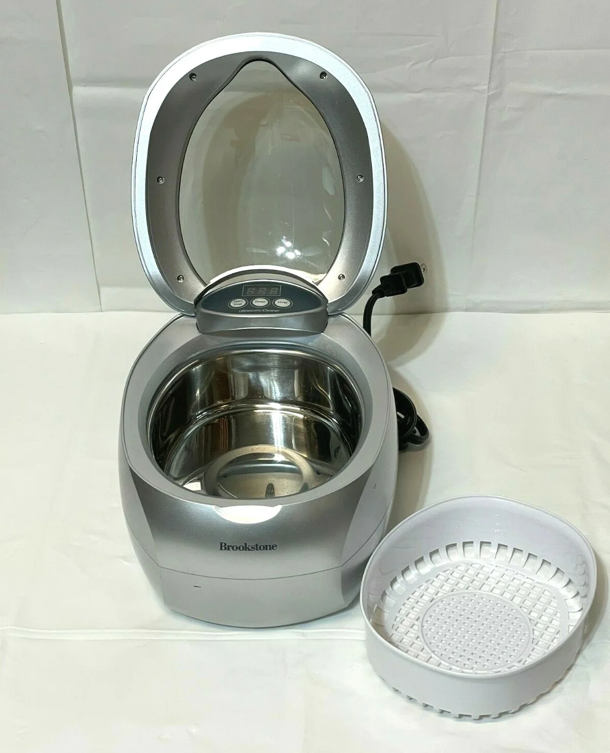 Brookstone Ultrasonic Jewelry DVD Eyeglass & More Cleaner CD-7830A~New~ 2