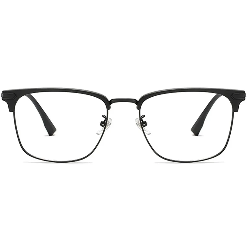 Browline Glasses Wide Eyeglass Frame for Big Face Large Head Men Clear Plastic