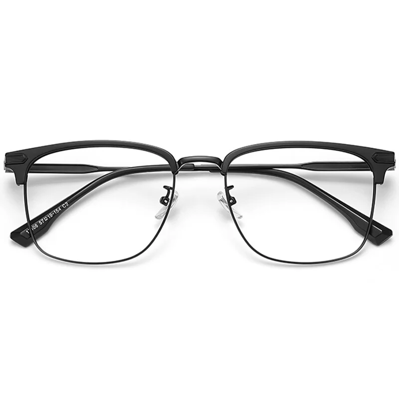 Browline Glasses Wide Eyeglass Frame for Big Face Large Head Men Clear Plastic 3