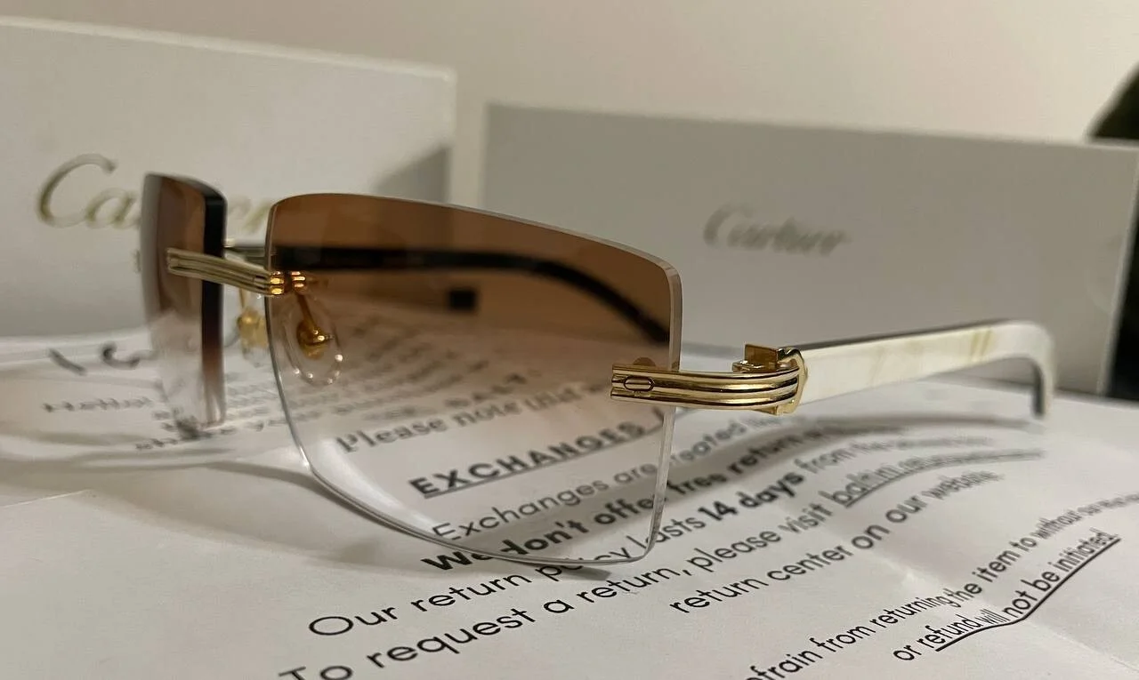Brown Authentic Cartier Eyeglasses CT0286O 003 White Buffalo Sunglasses Buffs 4
