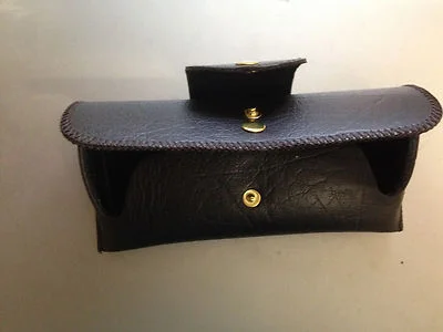 brown double snap belt loop eyeglass case holder-BIN