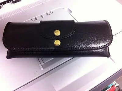 brown double snap belt loop eyeglass case holder-BIN 2