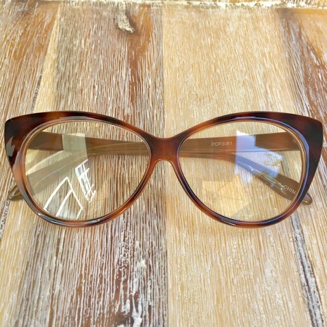 Brown Tortoise Retro Full Rim Square Thick Textured Decorative Eyeglass Frames 4