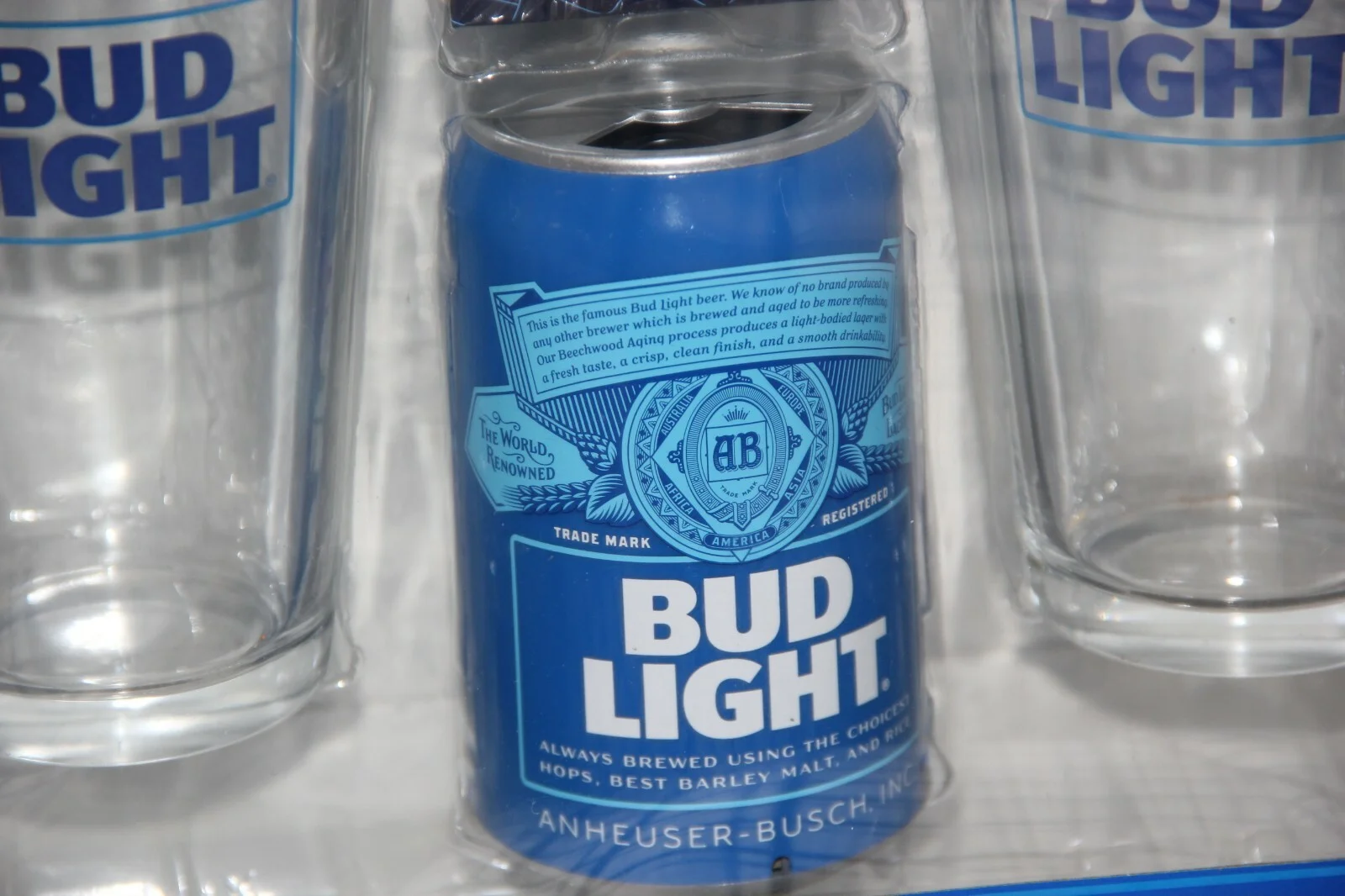 Bud Party Gift Set, 2 Bud Glasses and One Bud Can with Speaker, No Playing Cards 2