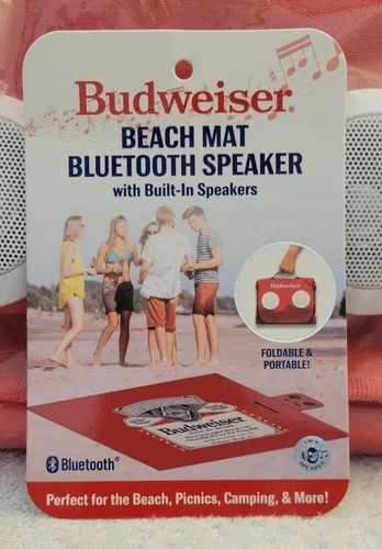 Budweiser Beach Mat with Built-in Bluetooth Speakers, 87.5 3