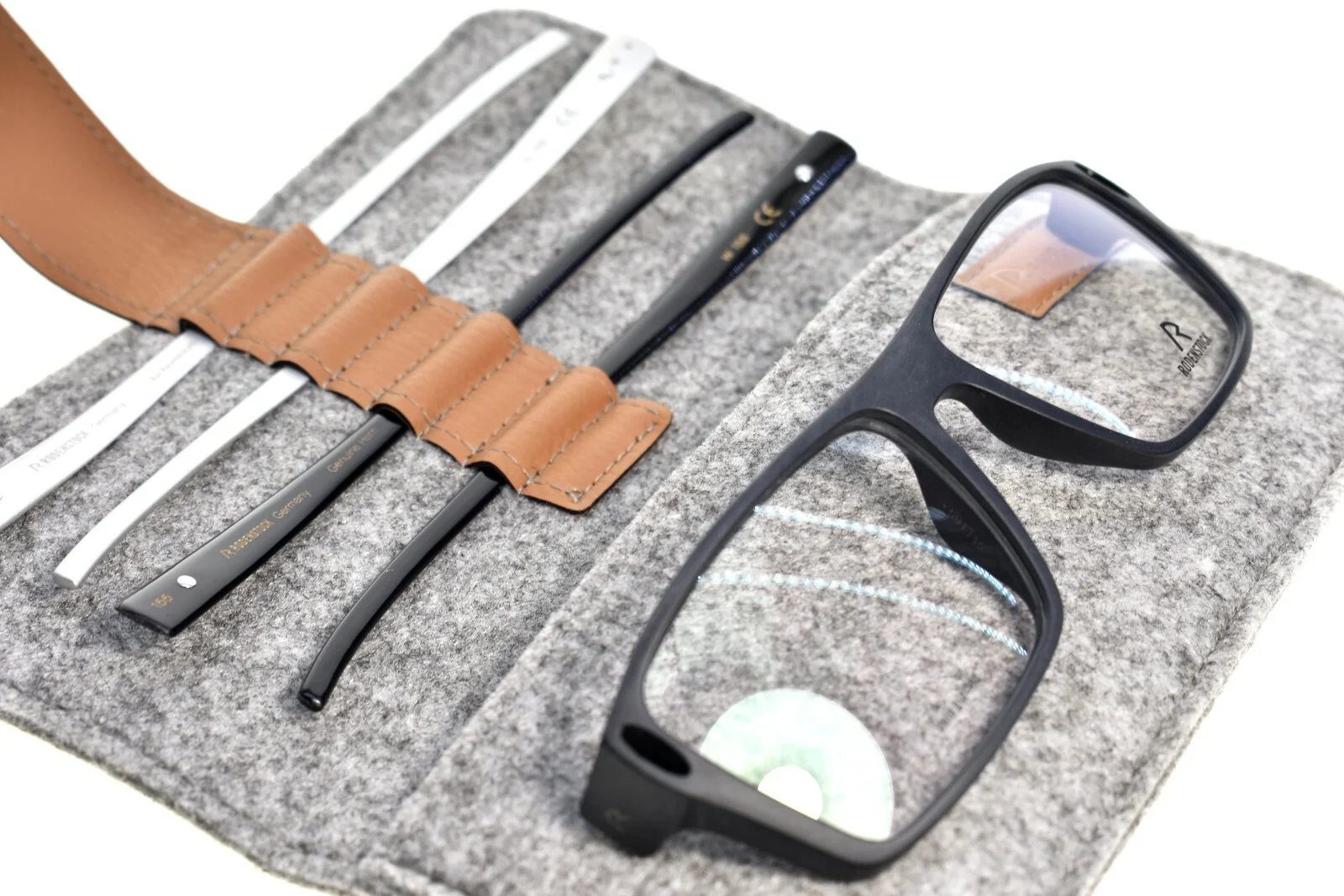 Buffalo Horn Eyeglasses Aluminum interchangeable Rodenstock Germany 8010 A 2