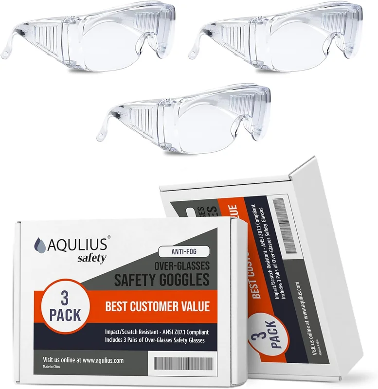 Bulk Pack Safety Glasses over Eyeglasses (Anti-Fog & Scratch Resistant) Clear Ey 2