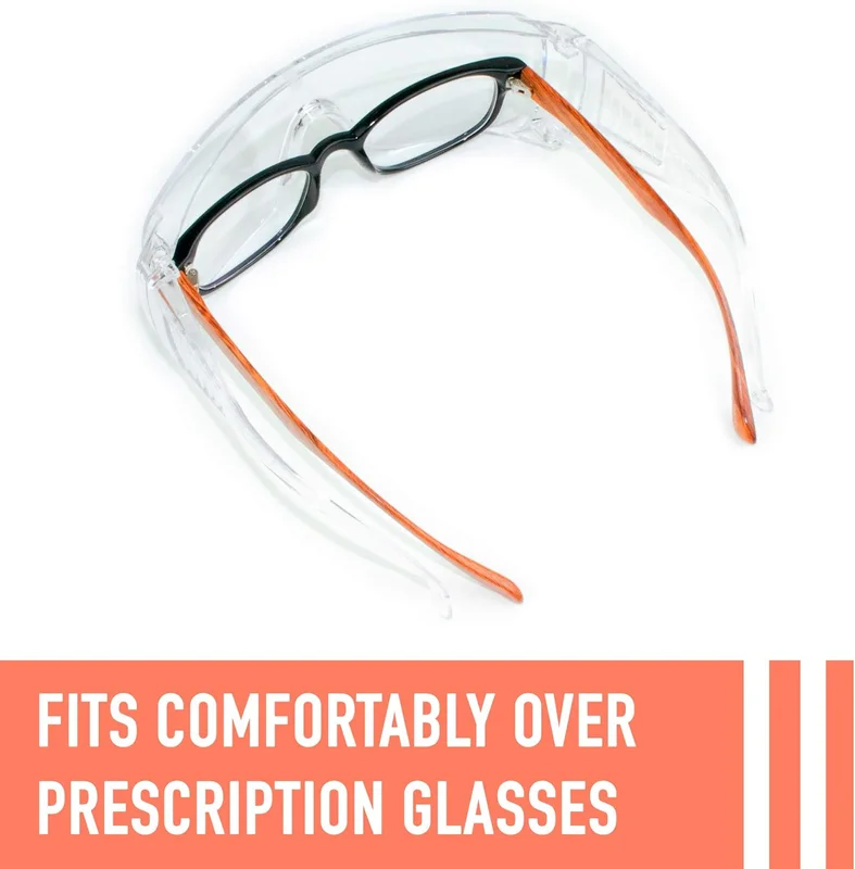 Bulk Pack Safety Glasses over Eyeglasses (Anti-Fog & Scratch Resistant) Clear Ey 4