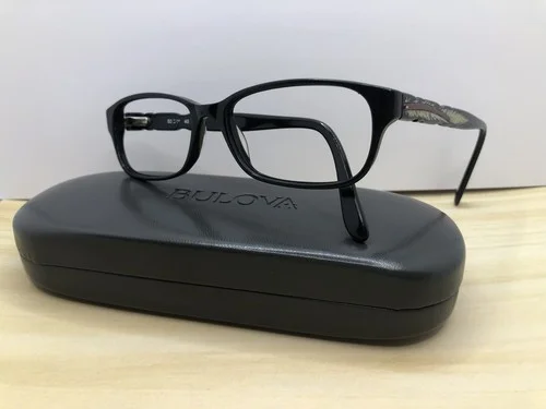 BULOVA Black Rectangle Square Feather Eyeglasses Frme Grapevine 53-15-140 Costco